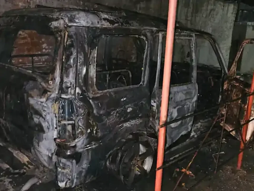 Unknown person burnt the car