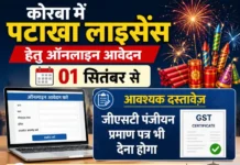 कोरबा में पटाखा लायसेंस हेतु ऑनलाइन आवेदन 01 सितंबर से